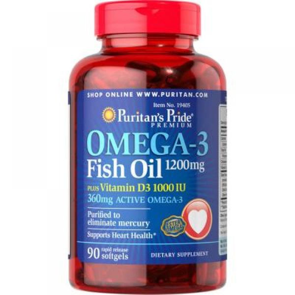 Omega-3 Fish Oil 1200 mg (360 mg Active Omega-3) - 200 Softgels 100-13-5213894-20 фото