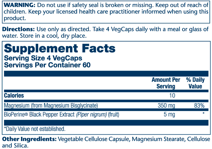 Magnesium Glycinate 350mg - 240 vcaps 2022-10-2451 фото