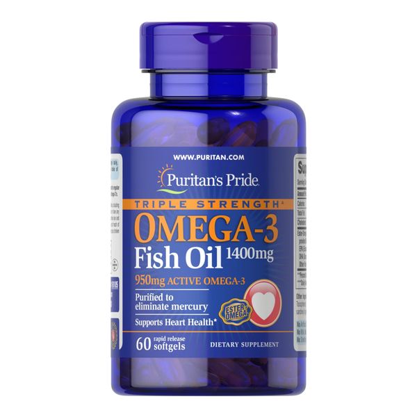 Triple Strength Omega-3 Fish Oil 1400mg - 60 softgels 100-30-0222513-20 фото