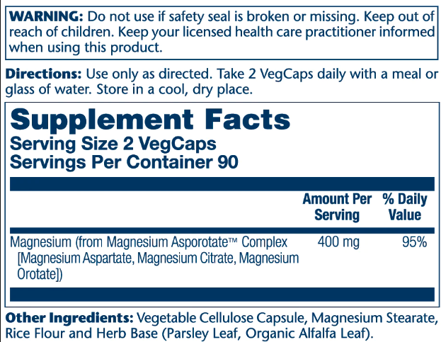 Magnesium Asporotate - 180 vcaps 2022-10-1032 фото