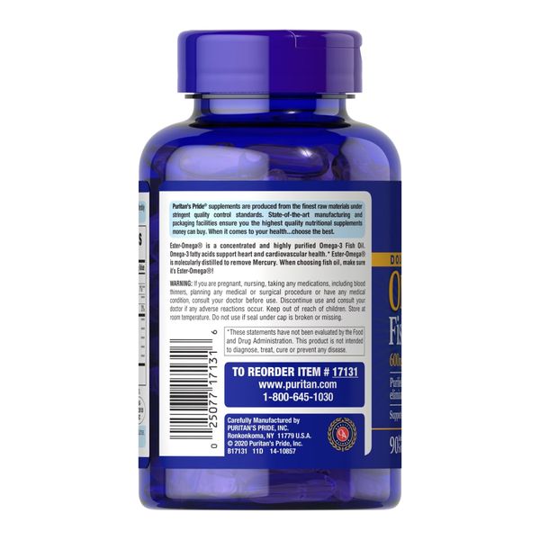 Double Strength Omega-3 Fish Oil 1200mg/600mg Omega-3 - 90 sgels 26068 фото