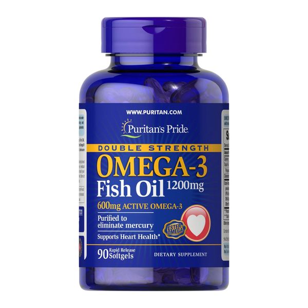 Double Strength Omega-3 Fish Oil 1200mg/600mg Omega-3 - 90 sgels 26068 фото