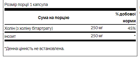 Choline Inos 250mg - 250caps 100-89-8861758-20 фото