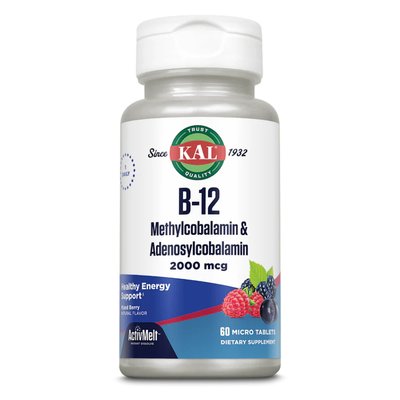 B-12 Methylcobalamin and Adenosylcobalamin 2000mcg - 60 tabs 26100 фото