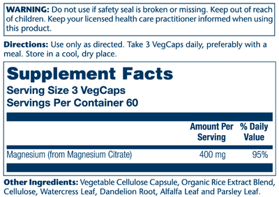 Magnesium Citrate 400mg - 180 vcaps 2022-10-3043 фото